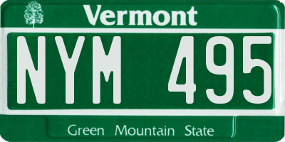 VT license plate NYM495