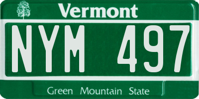 VT license plate NYM497