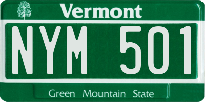 VT license plate NYM501