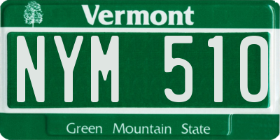 VT license plate NYM510