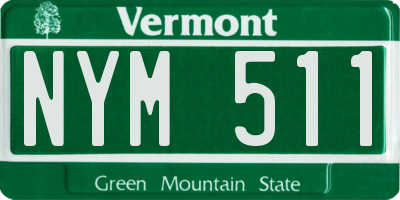 VT license plate NYM511