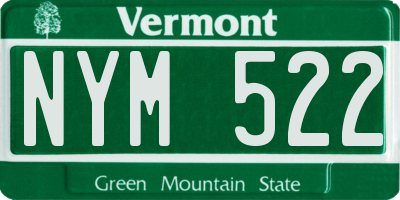 VT license plate NYM522