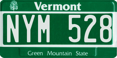 VT license plate NYM528