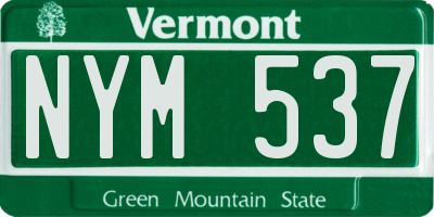 VT license plate NYM537