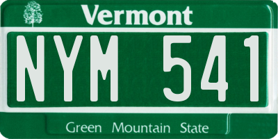 VT license plate NYM541