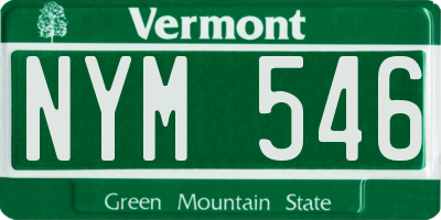 VT license plate NYM546