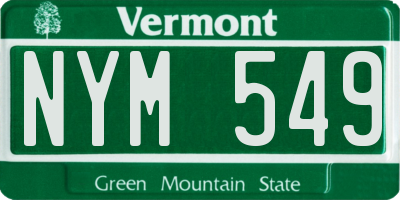 VT license plate NYM549