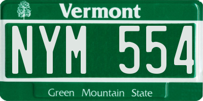 VT license plate NYM554