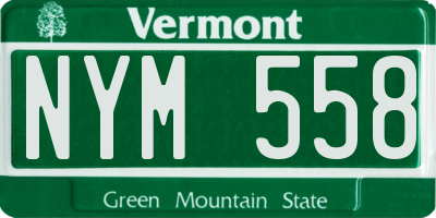 VT license plate NYM558