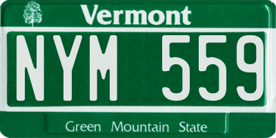 VT license plate NYM559