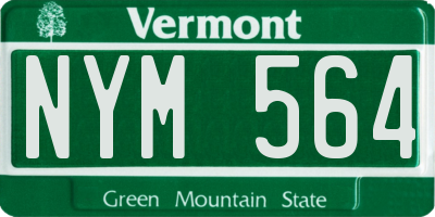 VT license plate NYM564