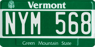VT license plate NYM568