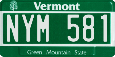 VT license plate NYM581
