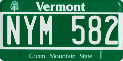 VT license plate NYM582