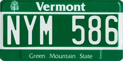 VT license plate NYM586