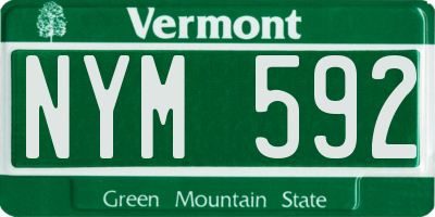 VT license plate NYM592