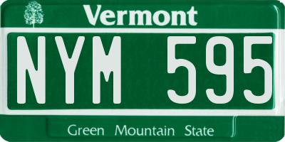 VT license plate NYM595