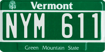 VT license plate NYM611
