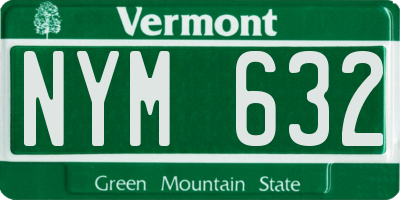 VT license plate NYM632
