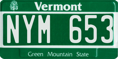 VT license plate NYM653