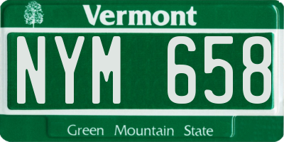 VT license plate NYM658