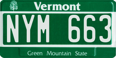 VT license plate NYM663