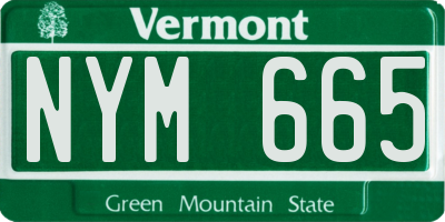 VT license plate NYM665