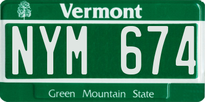 VT license plate NYM674