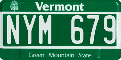VT license plate NYM679