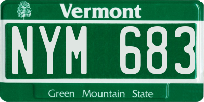 VT license plate NYM683