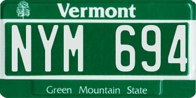 VT license plate NYM694