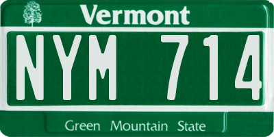 VT license plate NYM714