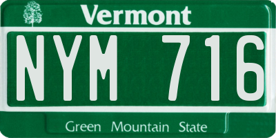 VT license plate NYM716