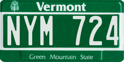 VT license plate NYM724