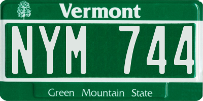 VT license plate NYM744