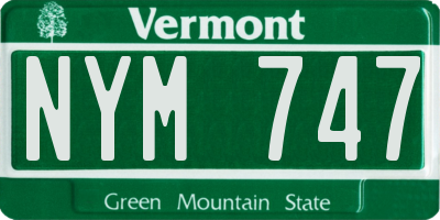 VT license plate NYM747