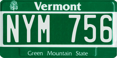 VT license plate NYM756