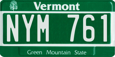 VT license plate NYM761