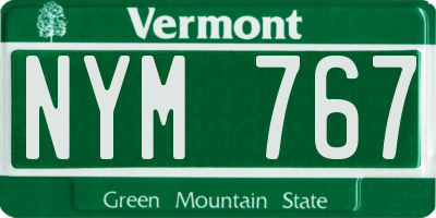 VT license plate NYM767