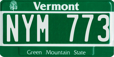 VT license plate NYM773