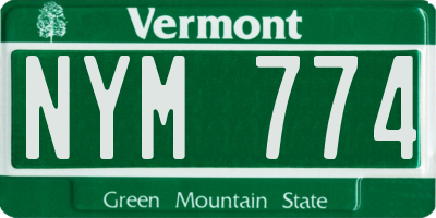 VT license plate NYM774
