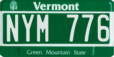 VT license plate NYM776
