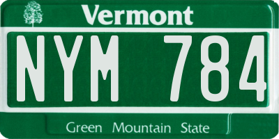 VT license plate NYM784