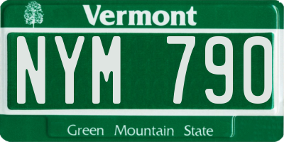 VT license plate NYM790