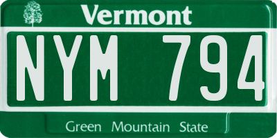 VT license plate NYM794