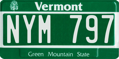 VT license plate NYM797