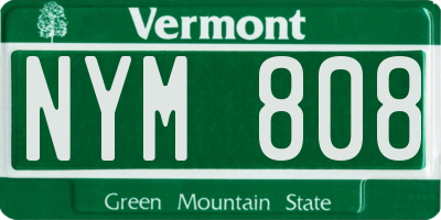 VT license plate NYM808