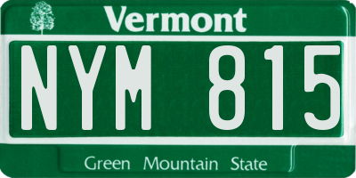 VT license plate NYM815