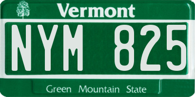 VT license plate NYM825