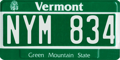 VT license plate NYM834